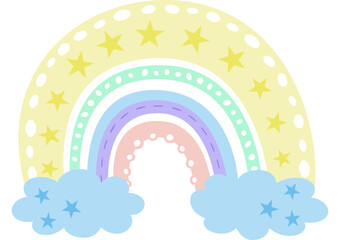 Boho Regenbogen mit transparentem Hintergrund 