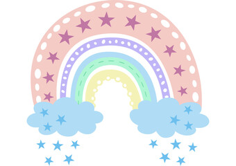 Boho Regenbogen mit transparentem Hintergrund 