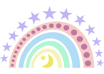 Boho Regenbogen mit transparentem Hintergrund 