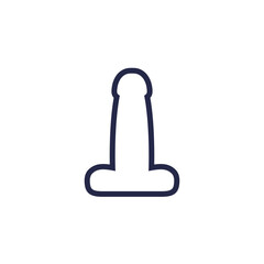 dildo icon, sex toy outline vector