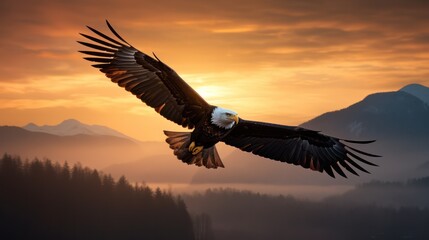 Fototapeta premium Eagle Soaring Above Nature