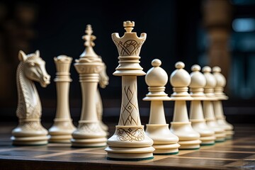 Captivating chess piece artistry, intricate details. AI-generated
