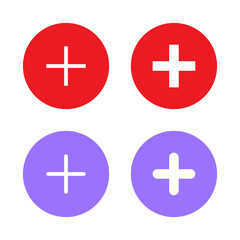 Obraz premium Add icon vector in flat style. Social media plus button sign symbol