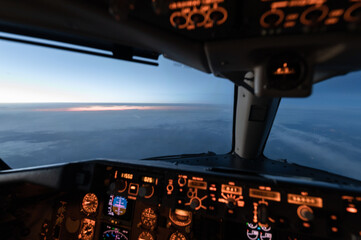 cockpit sunset