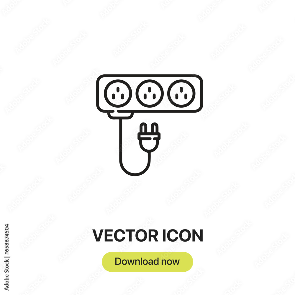 Fototapete Cord icon vector. Linear-style sign for mobile concept and web design. Cord symbol illustration. Pixel vector graphics - Vector.	