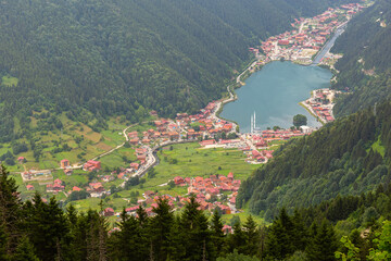 Mountain village of Uzungol in Trabzon, Turkey. (Long Lake)