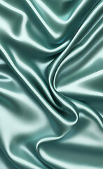 Obraz premium 3d render, abstract turquoise blue background of drapery layers and folded textile ruffle, flowing fabric macro, wavy fashion wallpaper
