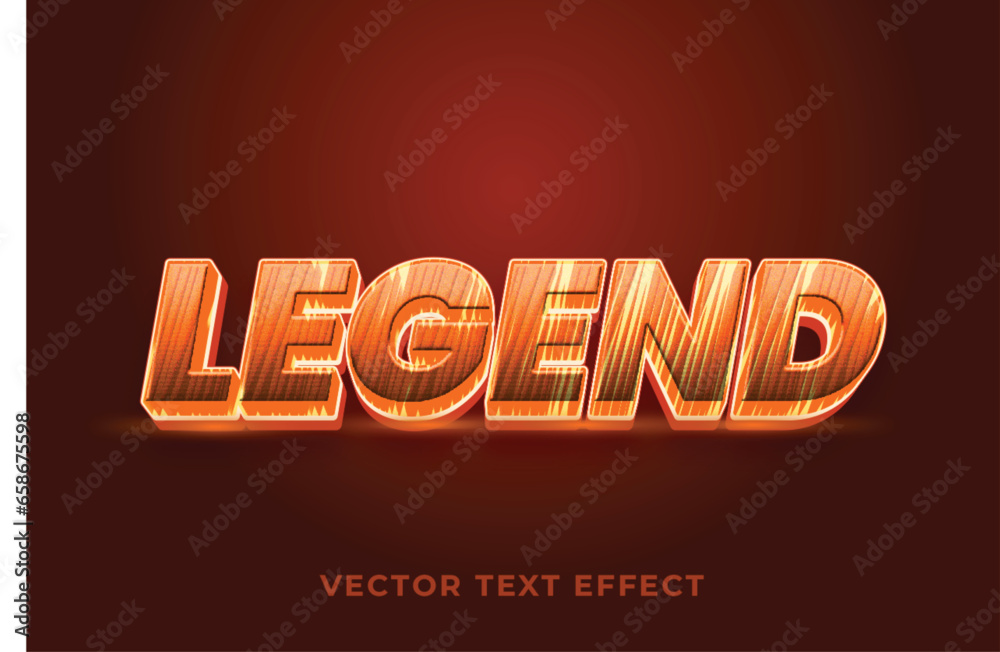 Fototapete Legend 3d text effect in with luxury text template
