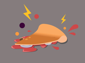 A piece of pizza fell. An illustration of failure