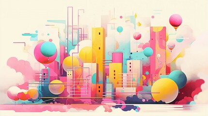 Abstract Background Concept Of Vibrant Vignettes