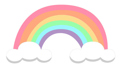 Pastel Colors Rainbow Vector Illustration - Ideal for themed birthday parties