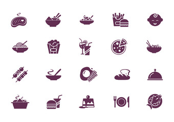 Set of flat food icons