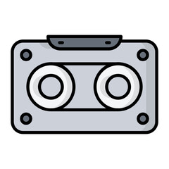 Obraz premium Cassette Tape Colored Outline Icon