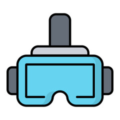 VR Glasess Colored Outline Icon