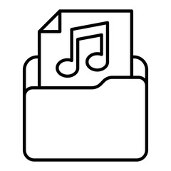 Music Folder Outline Icon