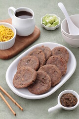 Pempek, mpek-mpek and also known as colloquially as empek-empek is a savoury Indonesian fishcake delicacy, made of fish and tapioca, from Palembang, South Sumatera, Indonesia. 