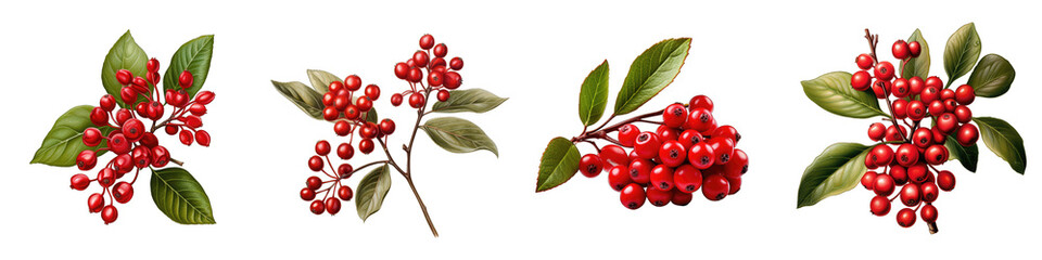 Winterberry Flower Hyperrealistic Highly Detailed Isolated On Transparent Background PNG File - obrazy, fototapety, plakaty
