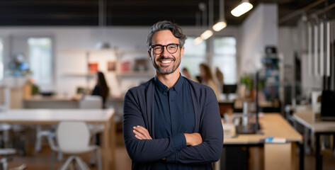 portrait of a businessman, man standing in front of a house, man standing in front of a wall