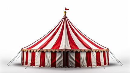 Circus tent, carnival tent isolated on white background. Generative Ai - obrazy, fototapety, plakaty