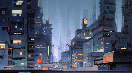 Dystopian Downpour: Urban Decay in the Cyberpunk Megalopolis, Generative AI - obrazy, fototapety, plakaty