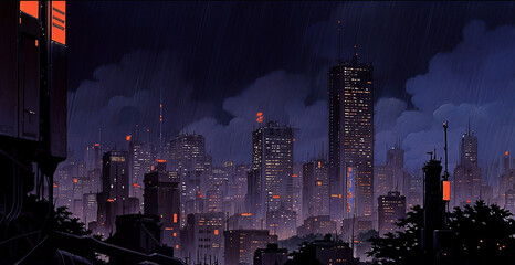 Rain-soaked Streets: Abandoned Alleys in the Gritty Cyberpunk, Generative AI