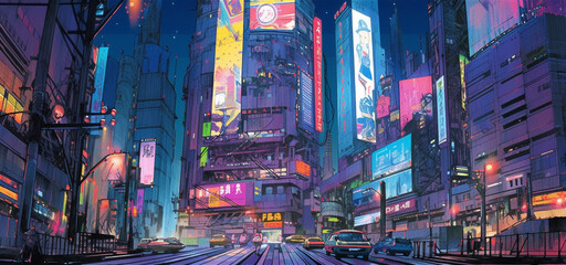 Neon Rainfall: Gritty Urban Streets of the Cyberpunk Realm, Generative AI