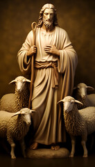Jesus with Sheeps,