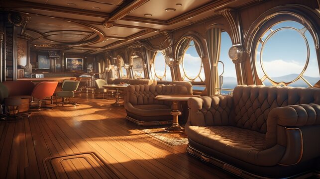 Interior of an station. AI generated art illustration.