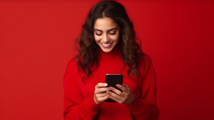 Fototapeta premium woman with a mobile phone