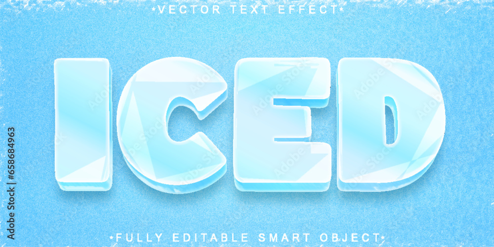 Poster cold ice vector fully editable smart object text effect