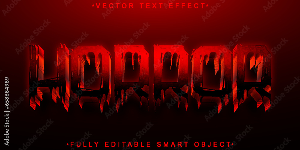 Poster red horror vector fully editable smart object text effect