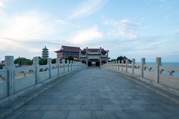 Memorial archway at the entrance of the Eight Immortals Crossing the Sea, Penglai, Shandong, China