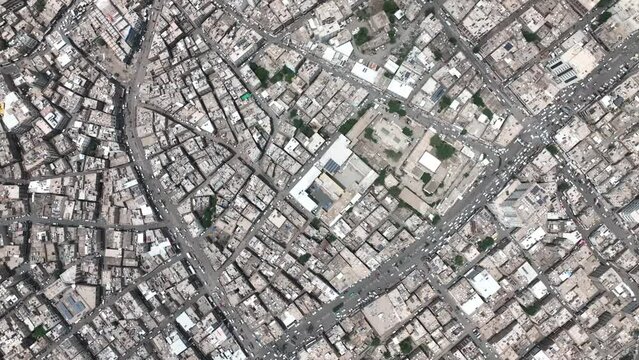 A drone for the city of Taiz, showing Jamal Street, the largest street in the city