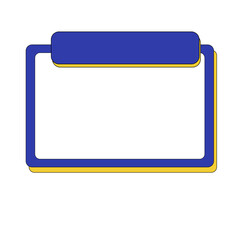 blue folder with a sign