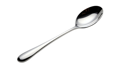 Silver Spoon kitchen Tool Used for Scooping and Serving Meals Isolated on a Transparent Background PNG.