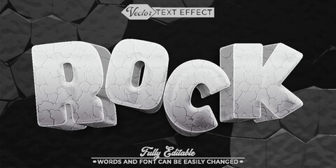 Cartoon Gray Rock Vector Editable Text Effect Template © Anka Design