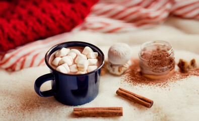 Cup of Hot Chocolate in Cozy Setting