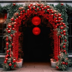 christmas wreath on the door