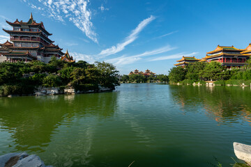 Palace on Lake, Beautiful Penglai San Xian Mountain, Shandong, China