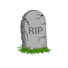 Grave cartoon illustration for Halloween object icon