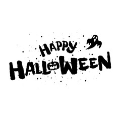 Happy Halloween lettering. Handwritten calligraphy for greeting cards, posters, banners, flyers and invitations. Happy Halloween text, holiday background. Vector