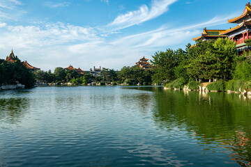 Palace on Lake, Beautiful Penglai San Xian Mountain, Shandong, China