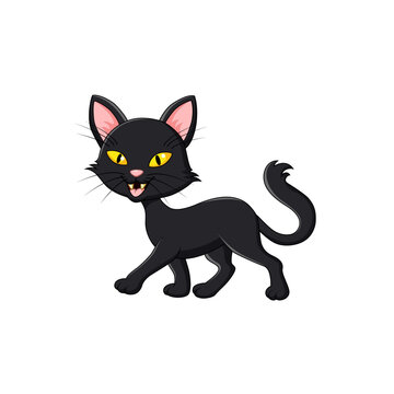 black cat cartoon for halloween 