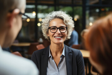 Smiling businessman at a job interview
