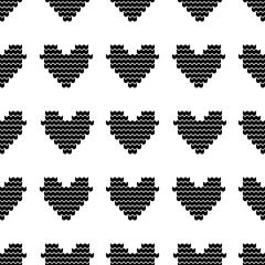 Seamless pattern with hearts. Black and white background. duotone graphic design.