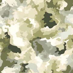 Seamless Camouflage military pattern. Digital Art. Outdoor Green Camouflage. Generative AI