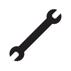 Wrench, spanner symbol logo design. Key tool, repair and service vector design and illustration