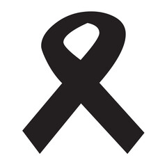 Black ribbon vector on white background