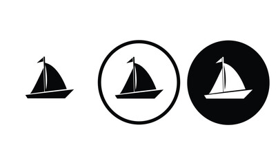 icon sail boat black outline for web site design 
and mobile dark mode apps 
Vector illustration on a white background