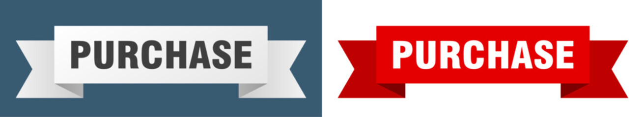 purchase ribbon. purchase isolated paper sign. banner